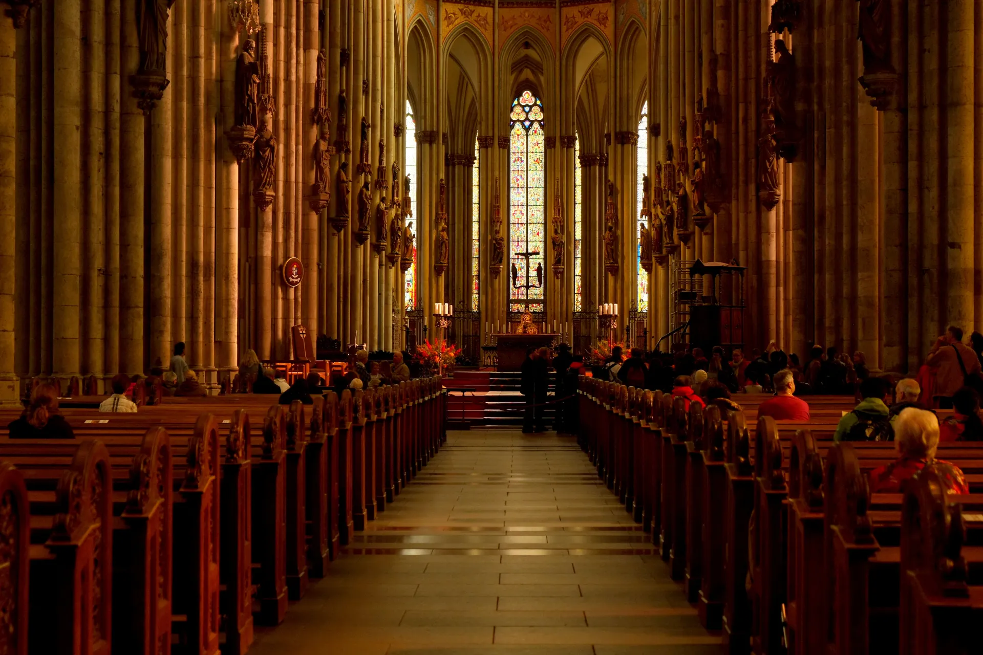 Church Interior during Sunday Mass